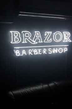 неоновая вывеска барбершоп